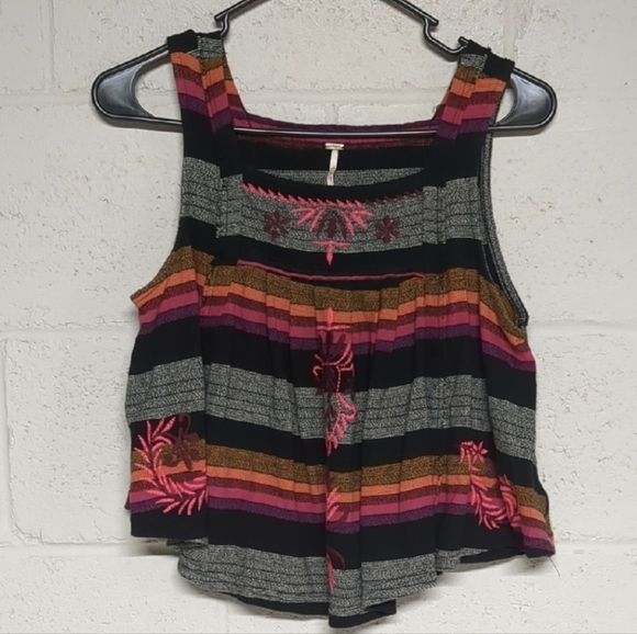 Free People Black Striped Women's Swing Tank Top XS - Picture 6 of 10